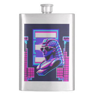 Synthwave Pharaoh Hip Flask
