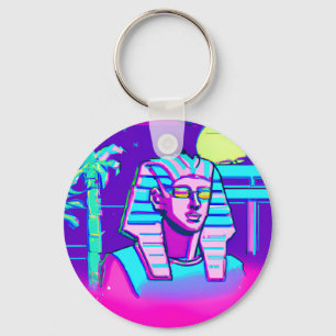 Synthwave Pharaoh Key Ring