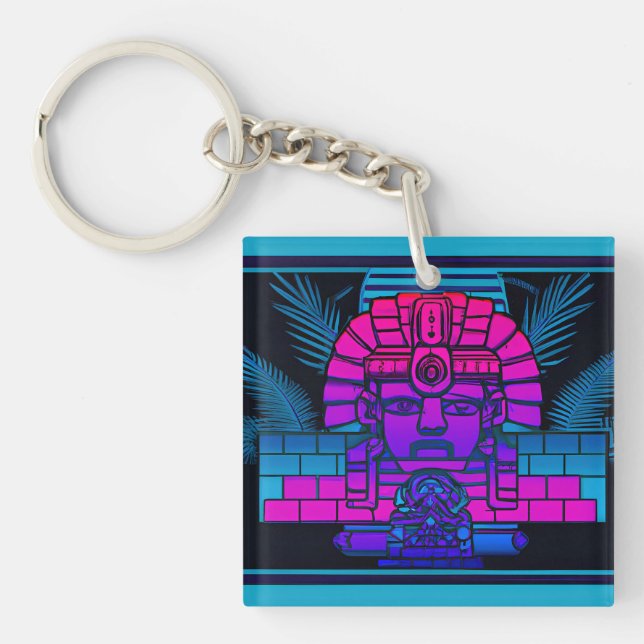 Synthwave Pharaoh Key Ring (Front)