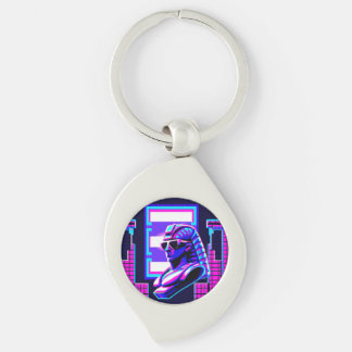Synthwave Pharaoh Key Ring