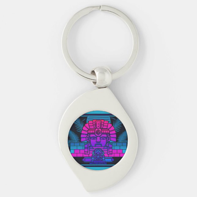 Synthwave Pharaoh Key Ring (Front)