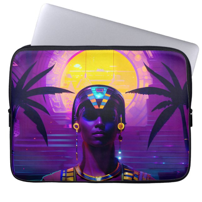 Synthwave Pharaoh Laptop Sleeve (Front)
