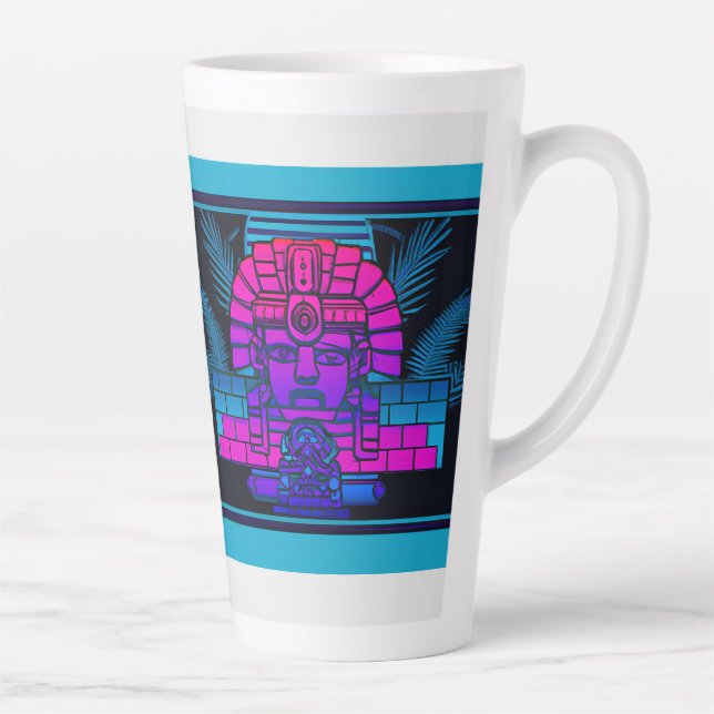 Synthwave Pharaoh Latte Mug (Right)