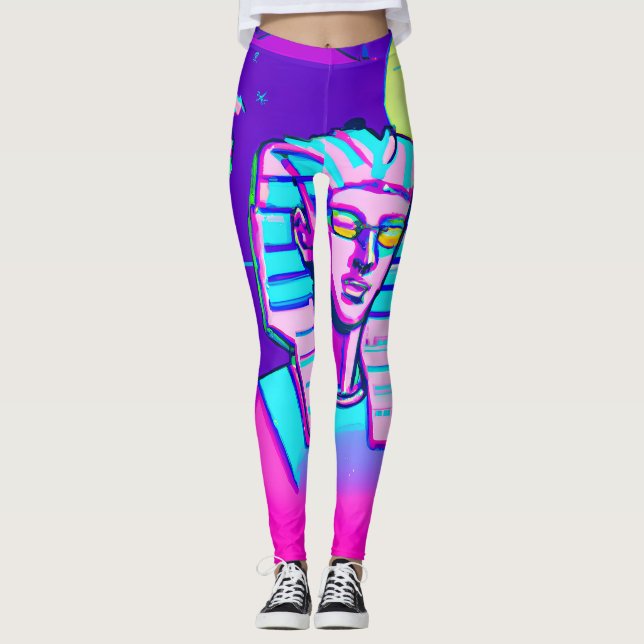 Synthwave Pharaoh Leggings (Front)