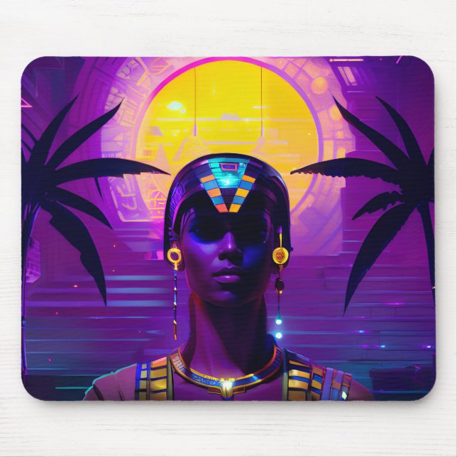 Synthwave Pharaoh Mouse Mat (Front)