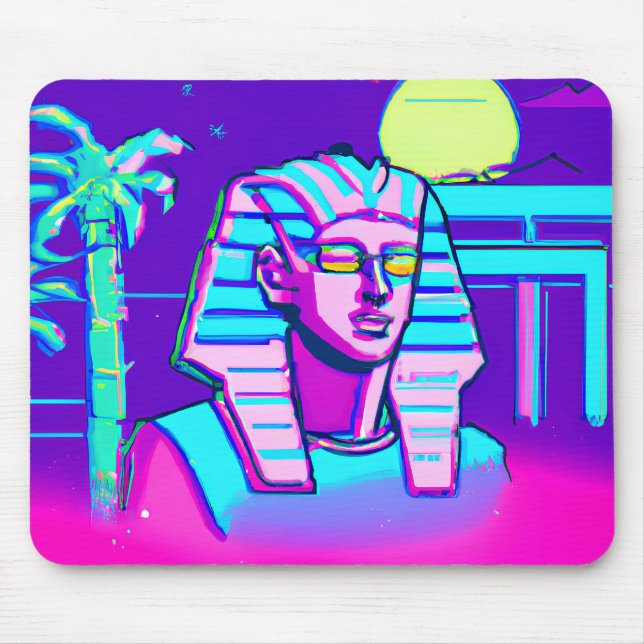 Synthwave Pharaoh Mouse Mat (Front)