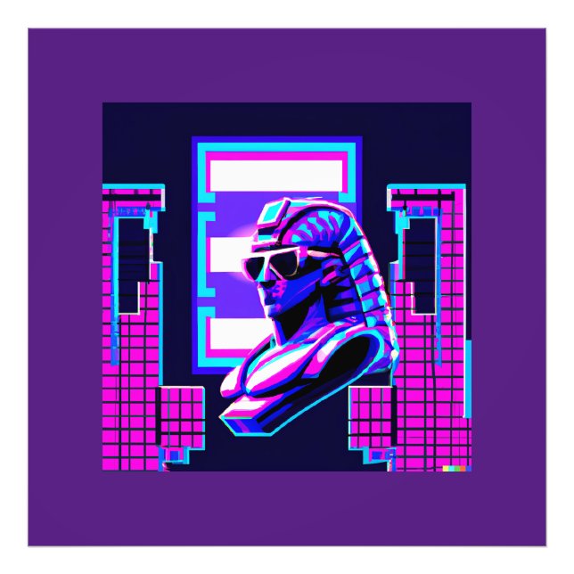 Synthwave Pharaoh Photo Print (Front)