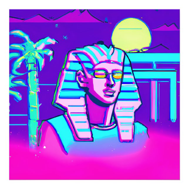 Synthwave Pharaoh Photo Print (Front)