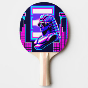 Synthwave Pharaoh Ping Pong Paddle