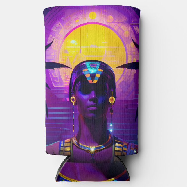 Synthwave Pharaoh Seltzer Can Cooler (Front)