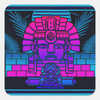 Synthwave Pharaoh Square Sticker