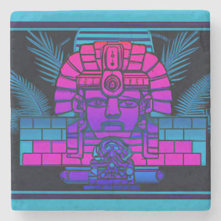 Synthwave Pharaoh Stone Coaster