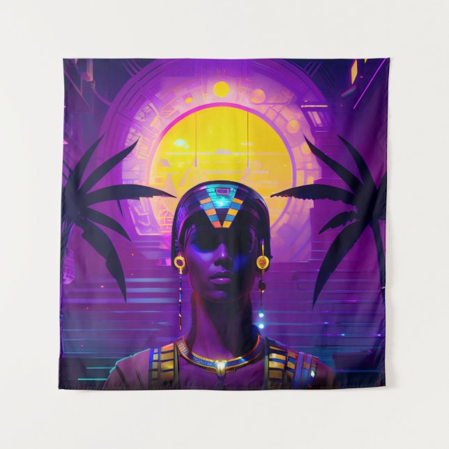 Synthwave Pharaoh Tapestry (Front)