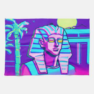 Synthwave Pharaoh Tea Towel