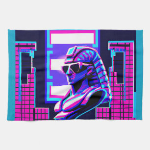 Synthwave Pharaoh Tea Towel