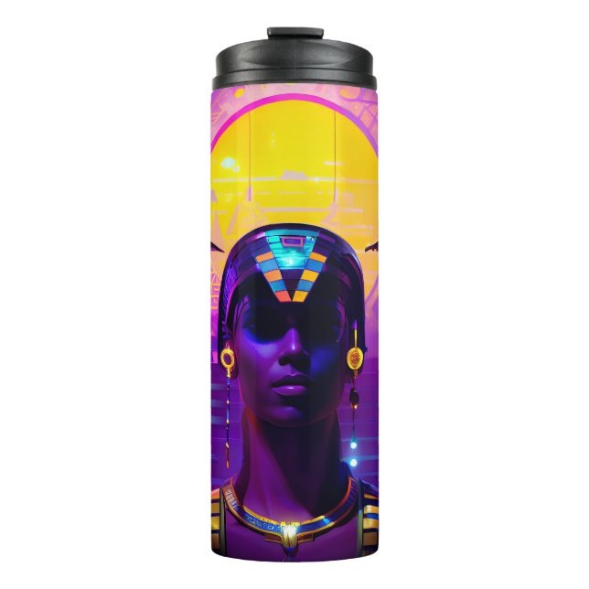 Synthwave Pharaoh Thermal Tumbler (Front)
