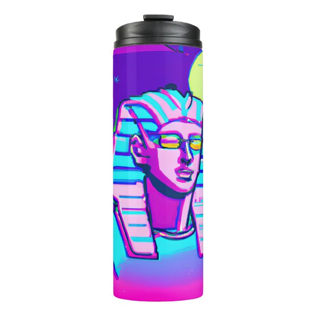 Synthwave Pharaoh Thermal Tumbler (Front)