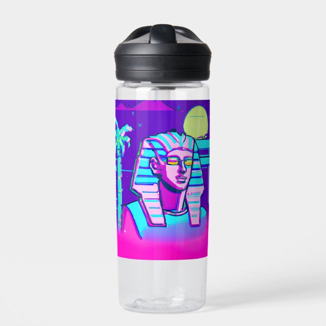 Synthwave Pharaoh Water Bottle (Front)