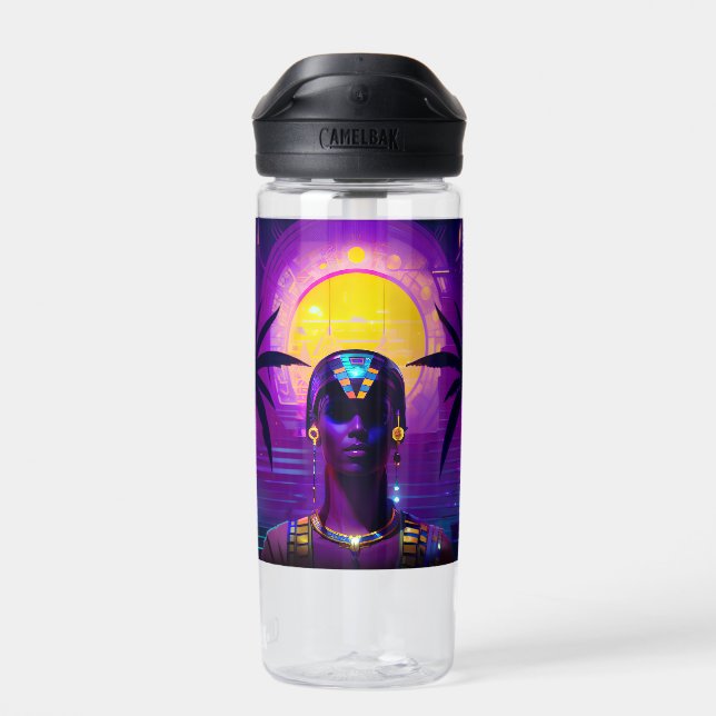 Synthwave Pharaoh Water Bottle (Back)