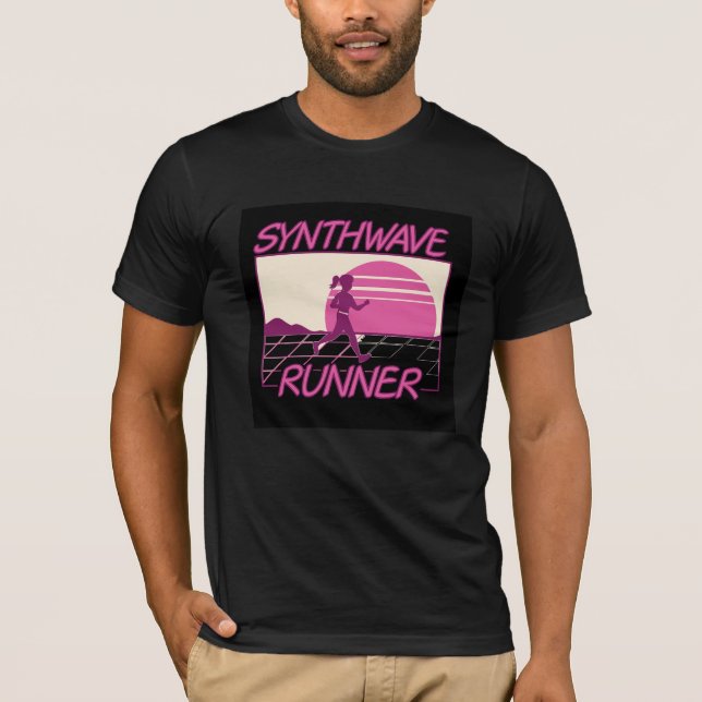 Synthwave Runner – Retro Future Neon T-Shirt (Front)