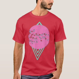 Synthwave Sakura Flower Japan 80s Vaporwave Cherry T-Shirt