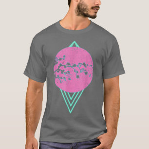 Synthwave Sakura Flower Japan 80s Vaporwave Cherry T-Shirt