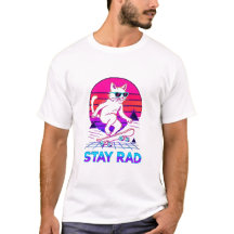 Synthwave Skateboarding Cat – Retro Neon “Stay Rad