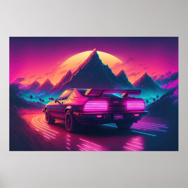 Synthwave Speedster: Synthesizes the Sands Poster (Front)
