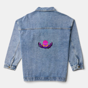 Synthwave-style sunset denim jacket