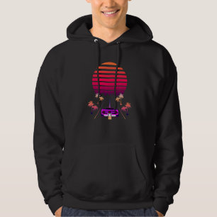Synthwave Sunset And Retro 80s Sport Fast Car Hoodie