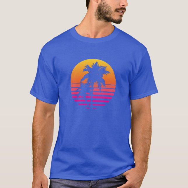 Synthwave Sunset boy family T-Shirt (Front)