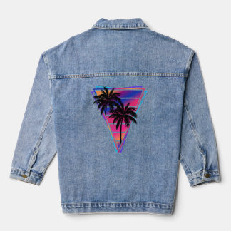 Synthwave Vaporwave Triangle Palm Trees Gradient u Denim Jacket