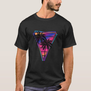 Synthwave Vaporwave Triangle Palm Trees Gradient u T-Shirt