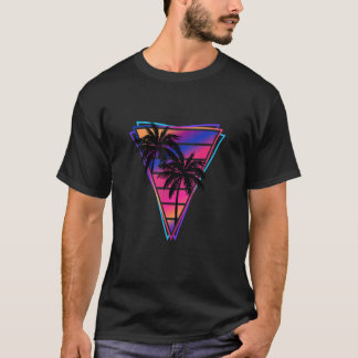 Synthwave Vaporwave Triangle Palm Trees Gradient u T-Shirt