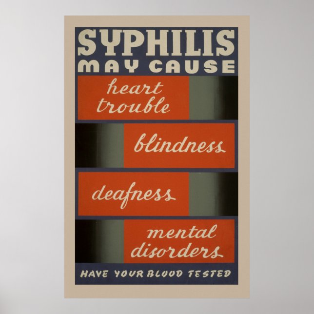 Syphilis  May Cause Vintage WPA Health Poster (Front)