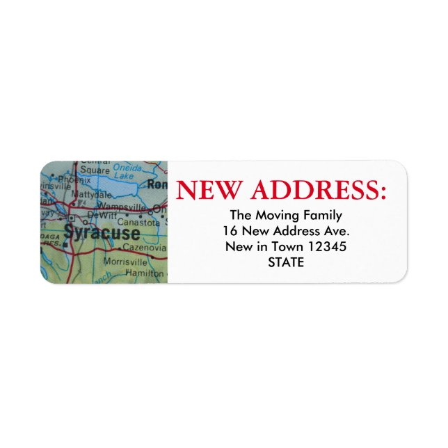 Syracuse New Address Label (Front)