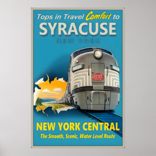 Syracuse New York Central Railroad Tops in Travel Poster