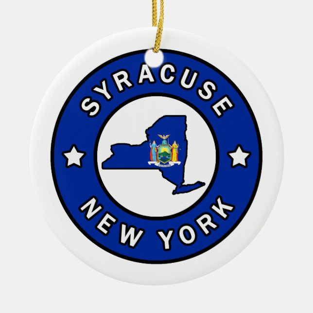 Syracuse New York Ceramic Tree Decoration (Front)