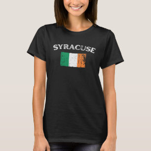SYRACUSE NEW YORK Irish American Flag Badge T-Shirt