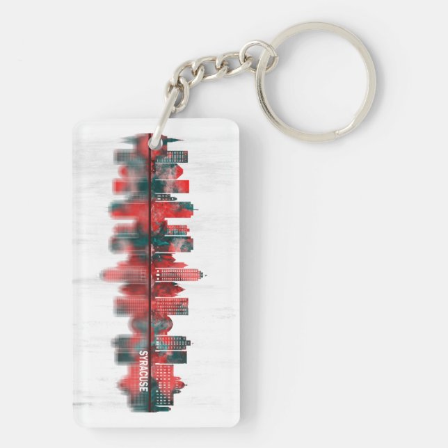 Syracuse New York Skyline Key Ring (Back)