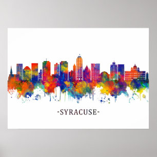 Syracuse New York Skyline Poster