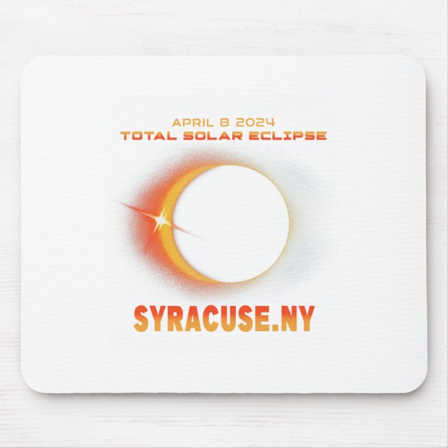 Syracuse New York Total Solar Eclipse 2024  Mouse Mat (Front)