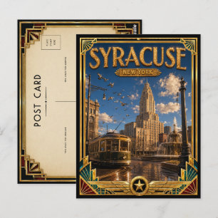 Syracuse New York Vintage Art Deco Golden Age Postcard