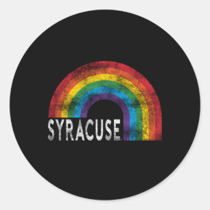 Syracuse Orange Pride Rainbow Classic Round Sticker