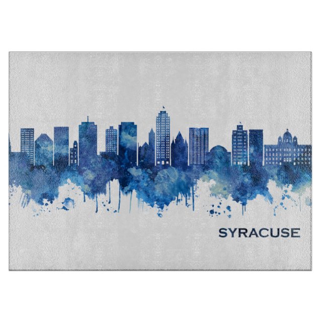 Syracuse USA Skyline Blue Cutting Board (Front)