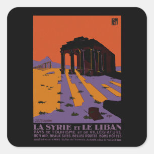 Syria and Lebanon Square Sticker