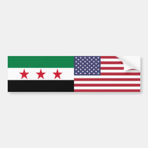 Syria and US Flag Sticker