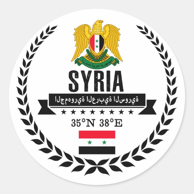 Syria Classic Round Sticker (Front)
