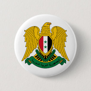 syria coat of arms 6 cm round badge
