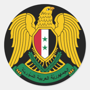 syria coat of arms classic round sticker